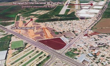 Macrolote Comercial en zona industrial, en venta, a un lado del Aeropuerto de Querétaro.