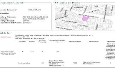 Terreno en venta San Juan de Aragón Gustavo A. Madero CDMX