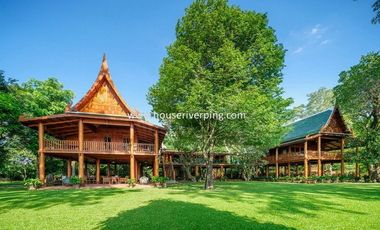 Prestigious Ayutthaya-Style Golden Teak House on Prime Land Above the Ping River, Never Flooded, Just Minutes from Chiang Mai City