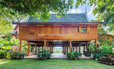 Prestigious Ayutthaya-Style Golden Teak House on Prime Land Above the Ping River, Never Flooded, Just Minutes from Chiang Mai City