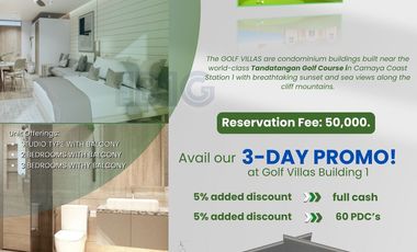 Preselling Beachfront Condos with Sea Views & Golf Course Access | Camaya Coast