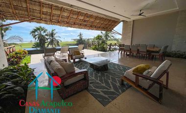 Hermosa casa en renta vacacional para 10 personas. Con alberca privada, vista al campo de golf y al mar