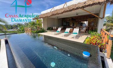 Hermosa casa en renta vacacional para 10 personas. Con alberca privada, vista al campo de golf y al mar