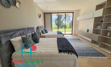 Hermosa casa en renta vacacional para 10 personas. Con alberca privada, vista al campo de golf y al mar
