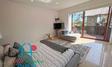 Hermosa casa en renta vacacional para 10 personas. Con alberca privada, vista al campo de golf y al mar
