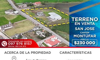 LOTE DE TERRENO #1 EN VENTA EN SAN JOSÉ, MONTÚFAR