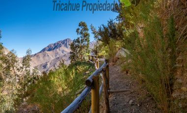 Terreno de 6.000 m2 con linda casa , cabaña y orilla de río, Cochiguaz, Valle del Elqui. $220 millones