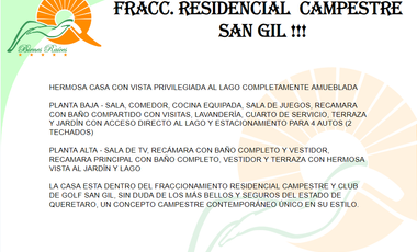 CASA EN RENTA CON VISTA AL LAGO SA GIL EN PASEO DE LA LLAVEPASEO DE LA LLAVEPASEO DE LA LLAVEPASEO DE LA LLAVE