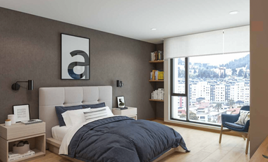 601 Comodidad, Cercanía, Tranquilidad. Encantador Estudio con Vista y Parqueadero en Av de Los Shyris. A Estrenar.