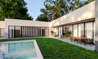 CASA EN PRE-VENTA EN MERIDA, 1 PLANTA CON PISCINA