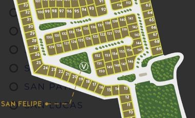 Terreno en esquina frente a área verde en San Felipe
