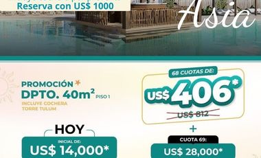 BOULEVARD ASIA - PREVENTA DEPARTAMENTOS + COCHERA DESDE 40M2 CONDOMINIO  - ASIA  km 98 Panam.Sur