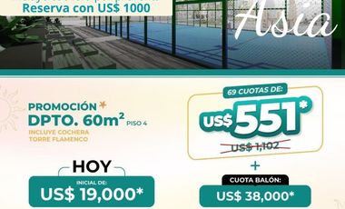 BOULEVARD ASIA - PREVENTA DEPARTAMENTOS + COCHERA DESDE 40M2 CONDOMINIO  - ASIA  km 98 Panam.Sur