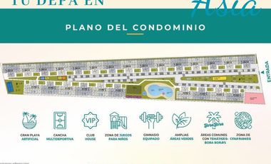 BOULEVARD ASIA - PREVENTA DEPARTAMENTOS + COCHERA DESDE 40M2 CONDOMINIO  - ASIA  km 98 Panam.Sur