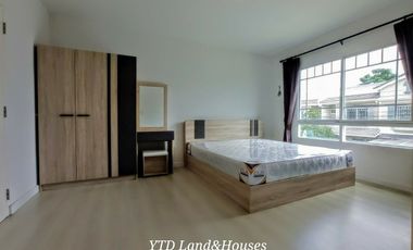 For Sale/Rent 2-storey townhome in Villaggio Bangna Km.26, peaceful, not crowded, near the clubhouse. complete kitchen extension a corner house