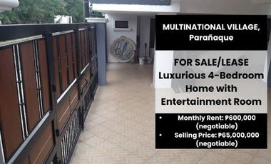 For Sale/Lease: Luxurious 4-Bedroom Home with Entertainment Room in Prime Location