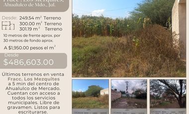 TERRENOS EN VENTA, LOS MEZQUITES, AHUALULCO DE MERCADO, JAL.