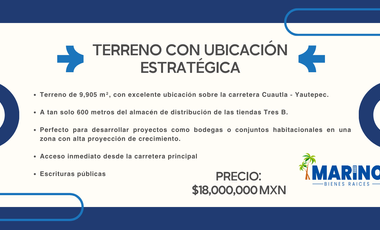 Terreno con ubicación estratégica en Yautepec