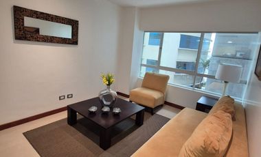 Departamento Amoblado en Venta en Torres del Sol, 1 Habitación, 1 Baño, Garaje, Piscina Gimnasio, Seguridad.