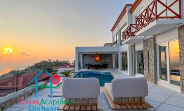 Casa en renta vacacional para 12 personas. Alberca privada con vista al mar