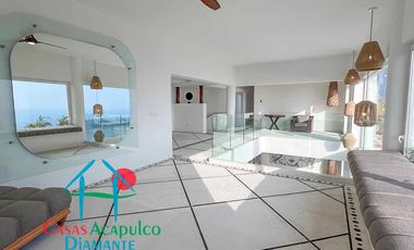 Casa en renta vacacional para 12 personas. Alberca privada con vista al mar