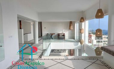 Casa en renta vacacional para 12 personas. Alberca privada con vista al mar