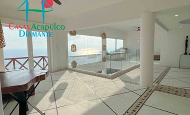 Casa en renta vacacional para 12 personas. Alberca privada con vista al mar