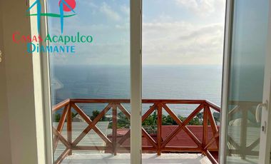 Casa en renta vacacional para 12 personas. Alberca privada con vista al mar