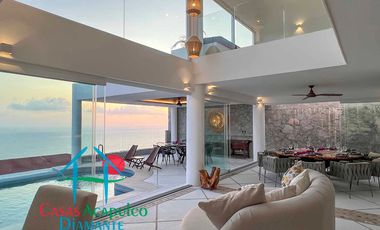 Casa en renta vacacional para 12 personas. Alberca privada con vista al mar