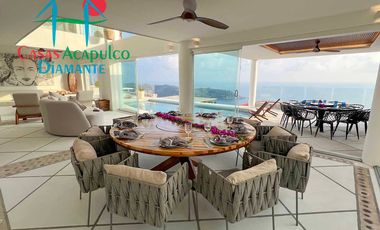 Casa en renta vacacional para 12 personas. Alberca privada con vista al mar