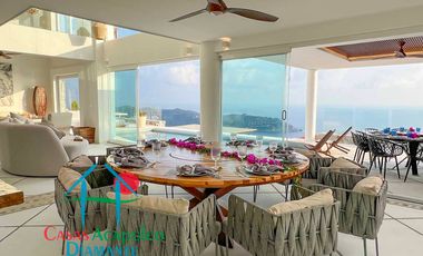 Casa en renta vacacional para 12 personas. Alberca privada con vista al mar