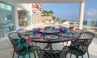 Casa en renta vacacional para 12 personas. Alberca privada con vista al mar