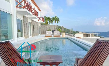 Casa en renta vacacional para 12 personas. Alberca privada con vista al mar