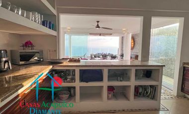 Casa en renta vacacional para 12 personas. Alberca privada con vista al mar