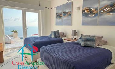 Casa en renta vacacional para 12 personas. Alberca privada con vista al mar
