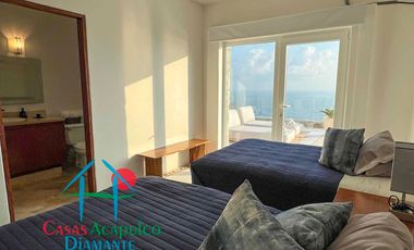 Casa en renta vacacional para 12 personas. Alberca privada con vista al mar