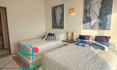 Casa en renta vacacional para 12 personas. Alberca privada con vista al mar
