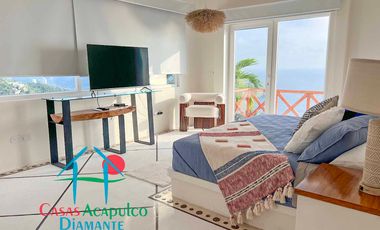 Casa en renta vacacional para 12 personas. Alberca privada con vista al mar