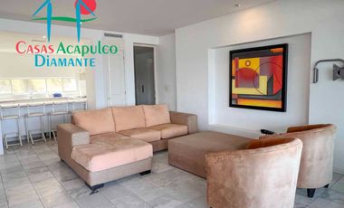 Departamento en venta, terraza con vista parcial a la bahía de Acapulco