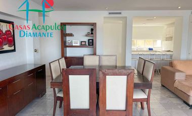 Departamento en venta, terraza con vista parcial a la bahía de Acapulco