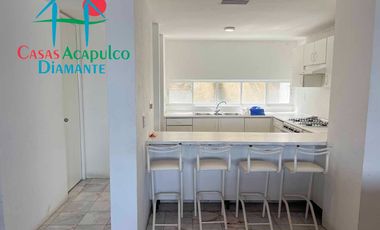 Departamento en venta, terraza con vista parcial a la bahía de Acapulco