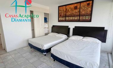 Departamento en venta, terraza con vista parcial a la bahía de Acapulco