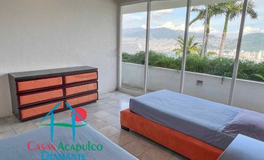 Departamento en venta, terraza con vista parcial a la bahía de Acapulco