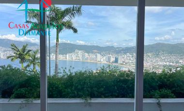 Departamento en venta, terraza con vista parcial a la bahía de Acapulco