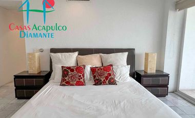 Departamento en venta, terraza con vista parcial a la bahía de Acapulco