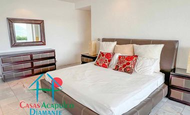Departamento en venta, terraza con vista parcial a la bahía de Acapulco