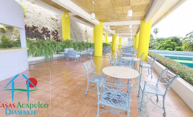 Departamento en venta, terraza con vista parcial a la bahía de Acapulco