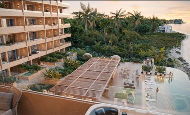 Loft con alberca privada y terraza, en venta, Frente al mar, Puerto Morelos.