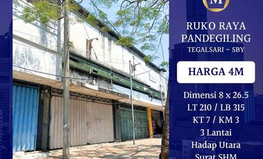 Jual Ruko Raya Pandegiling Surabaya Tegalsari Pusat Kota SHM Nol Jalan Raya