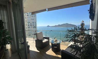 EN VENTA DEPARTAMENTO EN MAZATLAN DE 3 RECAMARAS A PIE DE PLAYA EN  CAMINO AL MAR (EQUIPADO) Y TRES BALCONES